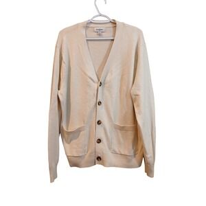 Goodfellow & Co Mens XL Cream Cardigan Sweater V-Neck Button Preppy Classic